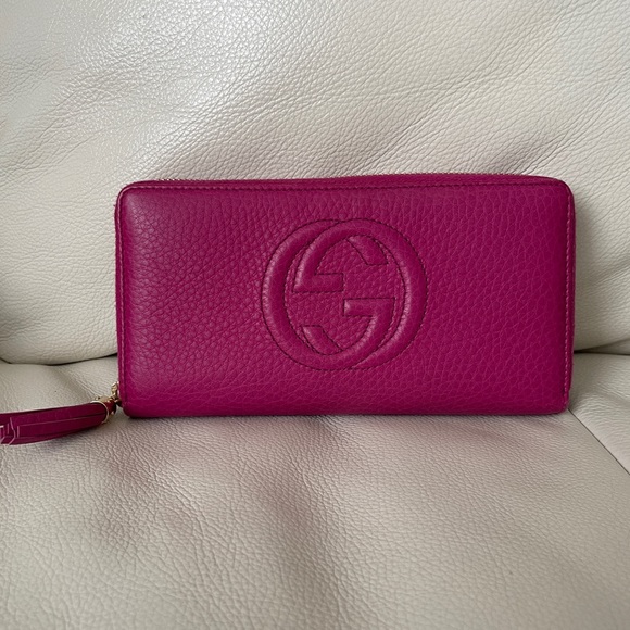 ✨SOLD ✨Gucci Long Leather Wallet Dark Pink - Picture 4 of 6